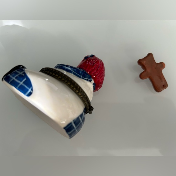 Porcelain Hinged Box vintage raggedy Ann doll with teddy bear - Picture 6 of 8